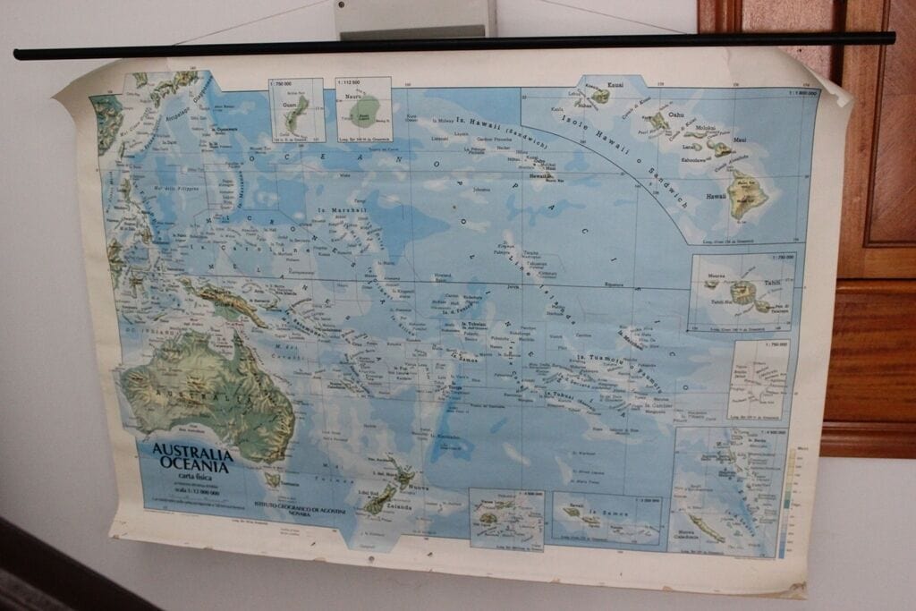 ISTITUTO DE AGOSTINI CARTINA GEOGRAFICA SCOLASTICA VINTAGE CM 143X94 AUSTRALIA Stampe e Incisioni