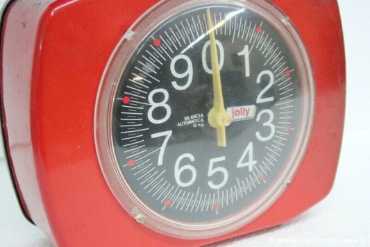 JOLLY BILANCIA VINTAGE AUTOMATICA DA CUCINA COLORE ROSSO RED ITALIAN SCALE Vintage