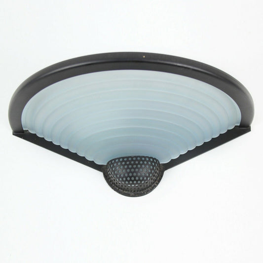 Lampada da parete applique in vetro Murano modernariato satinato celeste nero Lampade Appliques