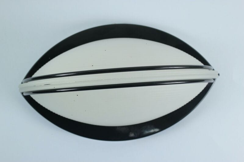 Lampada da parete applique mezzaluna in vetro satinato ALBANI modernariato nero Lampade Appliques
