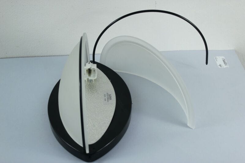 Lampada da parete applique mezzaluna in vetro satinato ALBANI modernariato nero Lampade Appliques