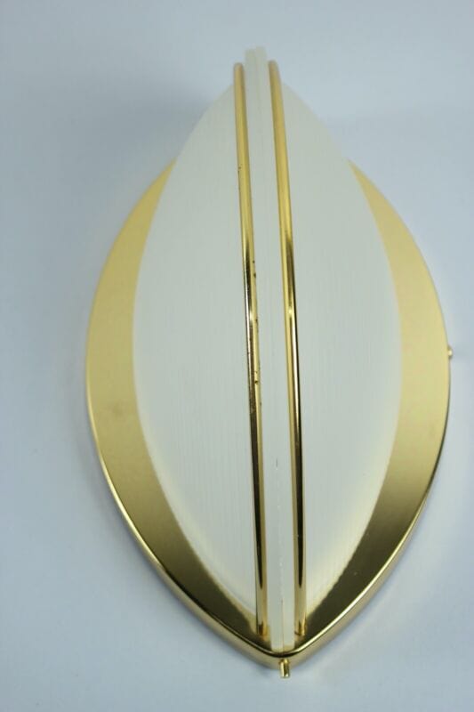 Lampada da parete applique mezzaluna in vetro satinato ALBANI modernariato oro Lampade Appliques