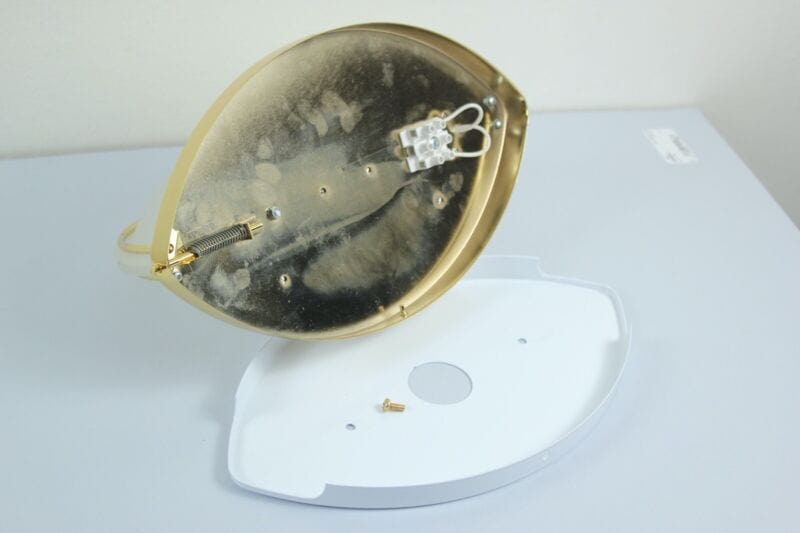 Lampada da parete applique mezzaluna in vetro satinato ALBANI modernariato oro Lampade Appliques