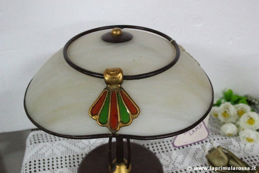 LAMPADA DA TAVOLO ANNI 80 LIBERTI LAMP ABAT JOUR RUSTICA - VINTAGE ITALIAN LAMP Lampade Appliques