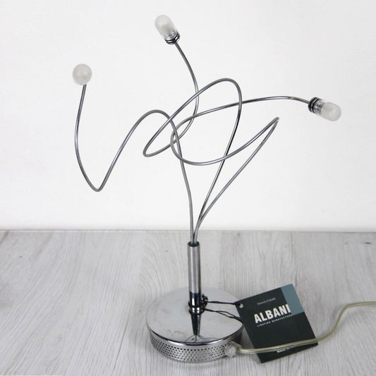 Lampada da tavolo moderna cromo cromata a led ALBANI Cespugli bracci flessibili Lampade Appliques