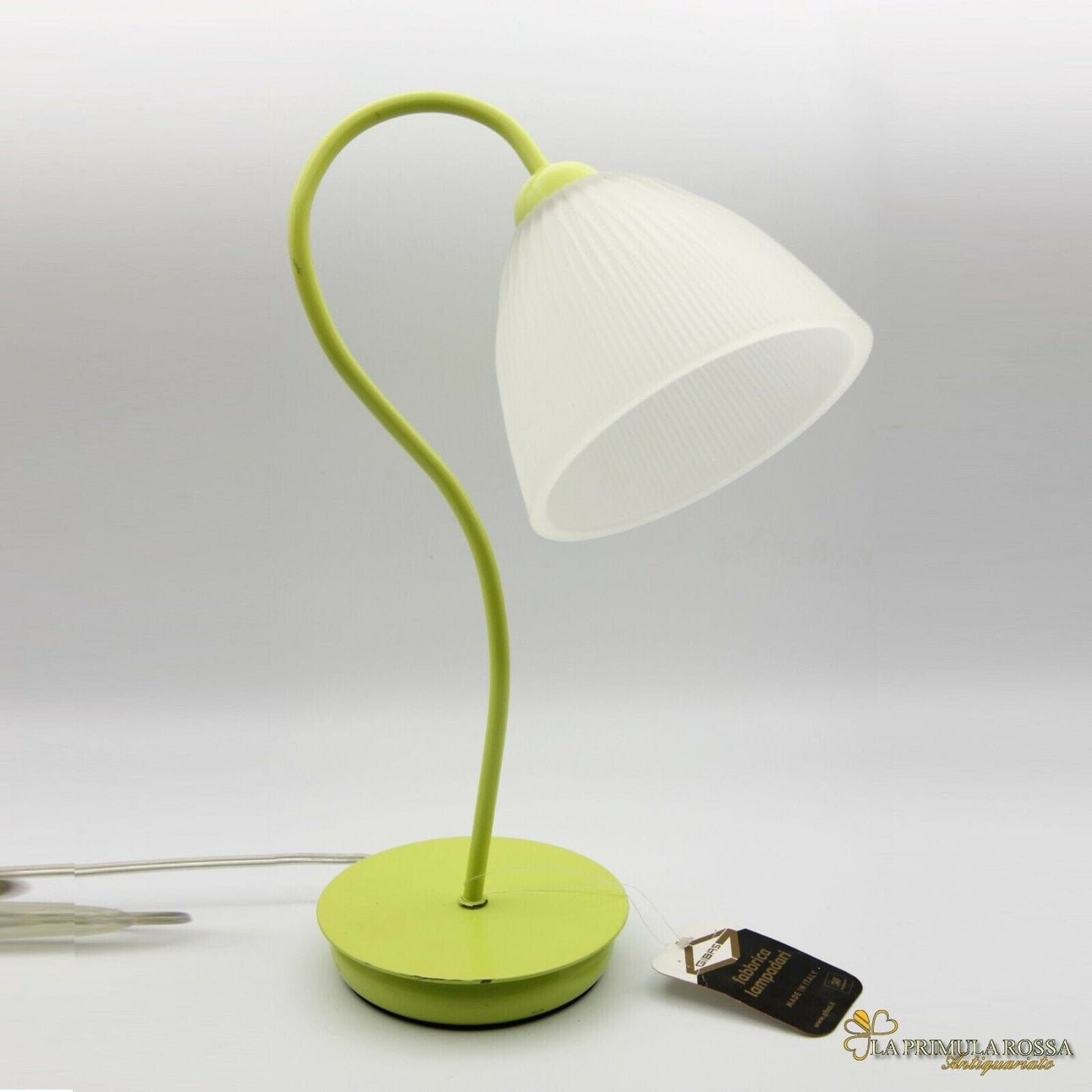 Lampada da tavolo scrivania abatjour GIBAS in metallo verde cristallo satinato Lampade Appliques