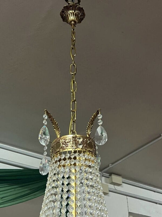Lampadario stile Antico Impero con cristallo swarovski e oro classico elegante Lampade Appliques