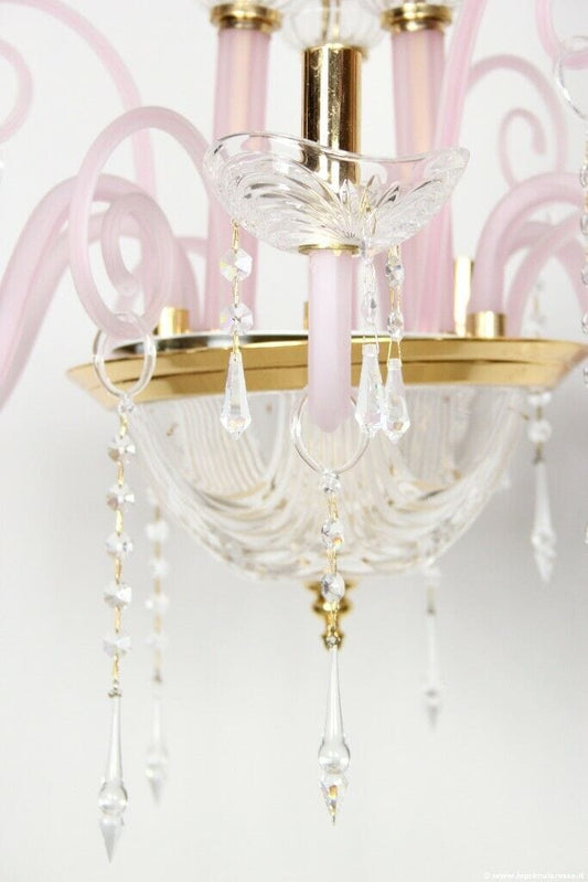 LAMPADARIO VINTAGE A SEI BRACCI IN VETRO MURANO MADE IN ITALY CHANDELIER Lampade Appliques