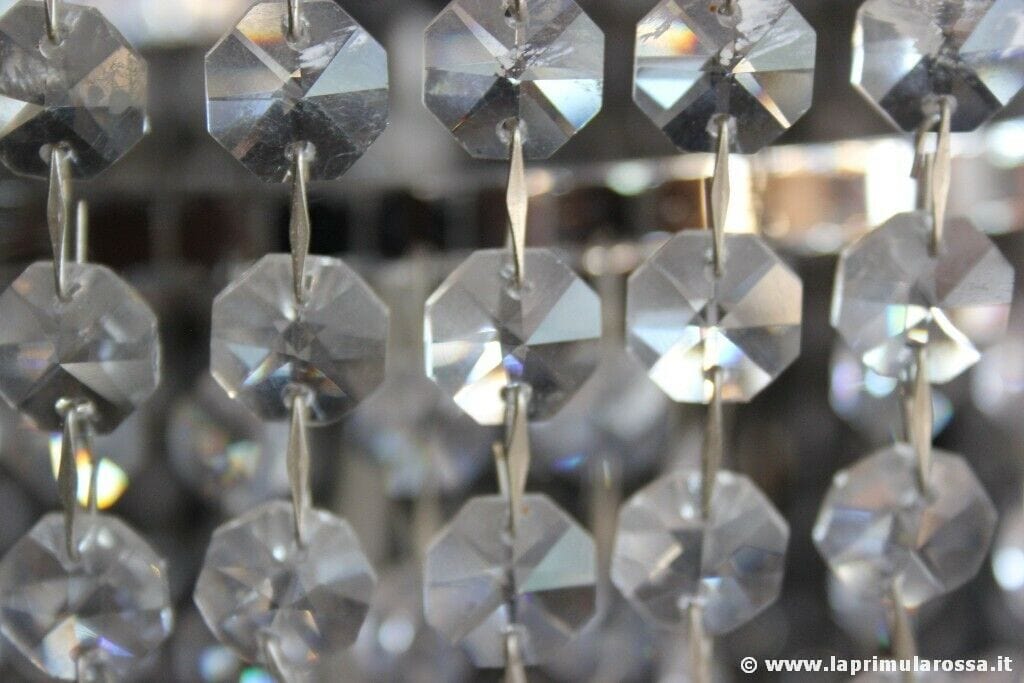LAMPADARIO VINTAGE CON STRUTTURA CROMATA E CRISTALLI SWAROVSKI LAMPADA RETRO' Lampade Appliques