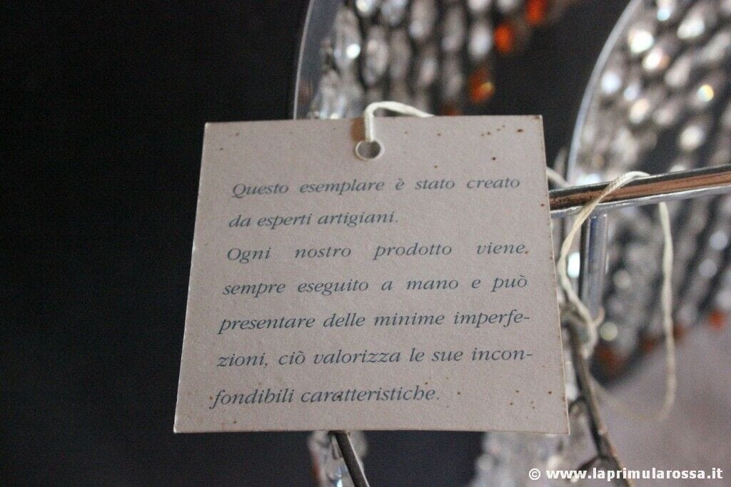 LAMPADARIO VINTAGE CON STRUTTURA CROMATA E CRISTALLI SWAROVSKI LAMPADA RETRO' Lampade Appliques