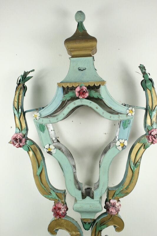 Lanterna antica veneziana da processione cilostro basculante liberty lume latta Oggetti sacri - rosari