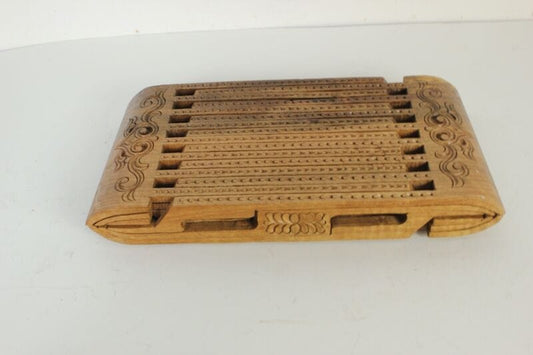 Leggio antico in legno intagliato per corano supporto pieghevole porta libro Complementi d'arredo