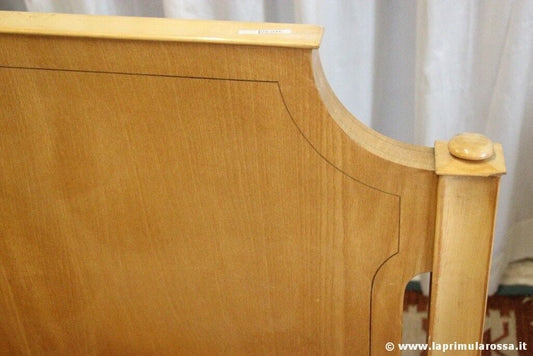 LETTO MATRIMONIALE ANNI '50 MODERNARIATO MADE IN ITALY TESTATA + PEDIERA LEGNO Arredamento