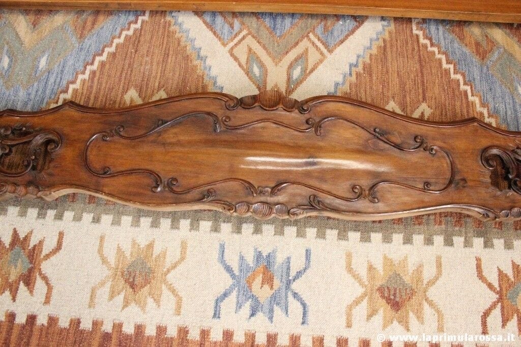 LETTO MATRIMONIALE IN LEGNO STILE 800 TESTATA IMBOTTITA VINTAGE E PEDIERA Arredamento