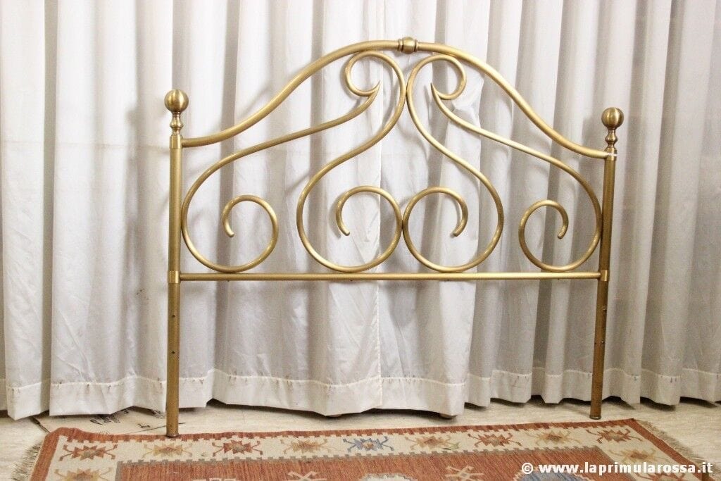 LETTO MATRIMONIALE VINTAGE IN OTTONE RIVA DI CANTU - TESTATA E PEDIERA 2 PIAZZE Arredamento