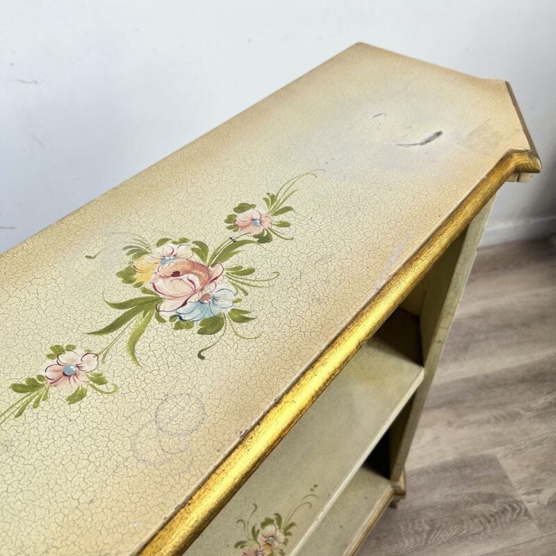 Libreria a giorno consolle stile antica veneziano 700 laccata dipinta in legno Complementi d'arredo
