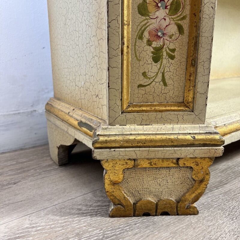 Libreria a giorno consolle stile antica veneziano 700 laccata dipinta in legno Complementi d'arredo