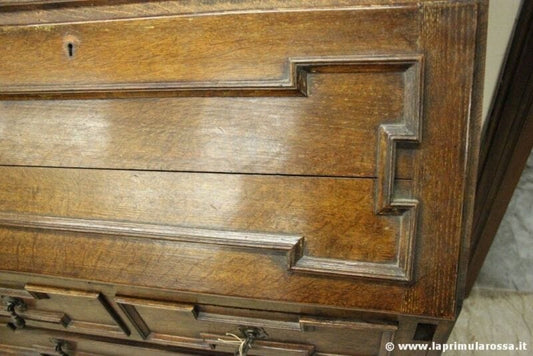 Libreria bookcase antica in rovere con ribalta credenza inglese liberty vetrina Arredamento