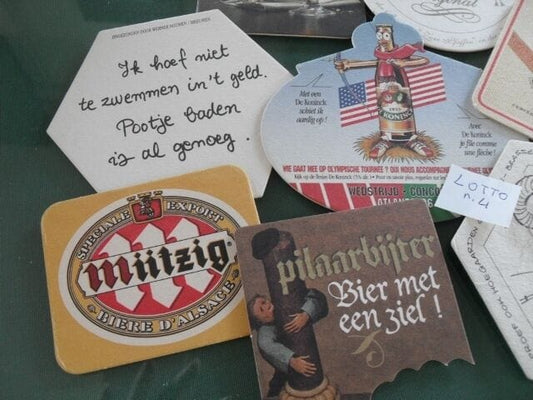 LOTTO DI 9 SOTTOBICCHIERI BIRRA BEER MATS VINTAGE MIIZIG GRIMBERGEN ADLERBRAU Birra & dintorni