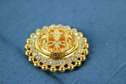 Lotto di Bottoni gioiello vintage colore oro rotondi con strass incastonati Bigiotteria & Accessori