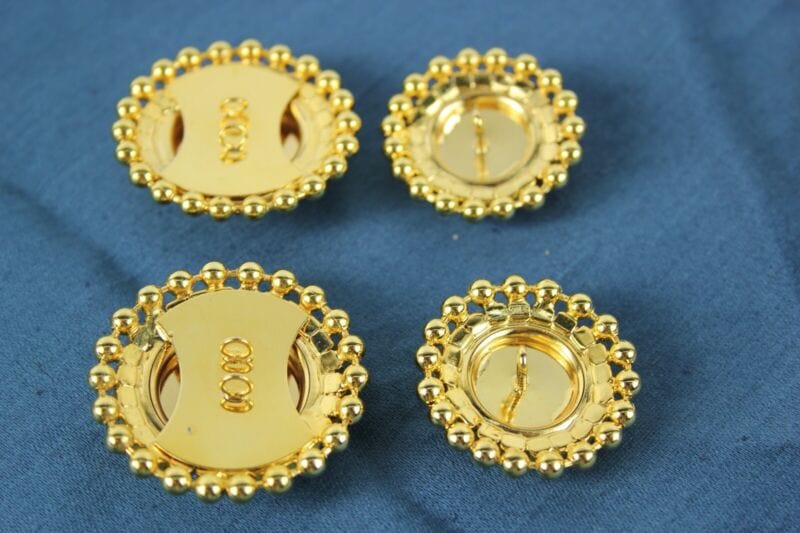 Lotto di Bottoni gioiello vintage colore oro rotondi con strass incastonati Bigiotteria & Accessori