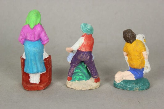 LOTTO STATUINE PRESEPE PRESEPIO ANTICHE IN TERRACOTTA VINTAGE VECCHIE ANNI 50 . Ceramiche e Porcellane