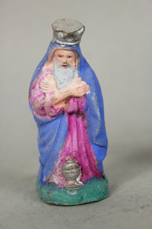 LOTTO STATUINE RE MAGI PRESEPE PRESEPIO ANTICHE IN TERRACOTTA VINTAGE VECCHIE Ceramiche e Porcellane