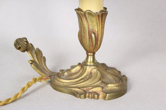 Lume antico lampada in bronzo da tavolo bugia abat jour vintage da per comodino Lampade Appliques