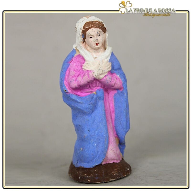 MADONNA STATUINA PRESEPE PRESEPIO MARIA ANTICA IN TERRACOTTA VINTAGE VECCHIA Ceramiche e Porcellane