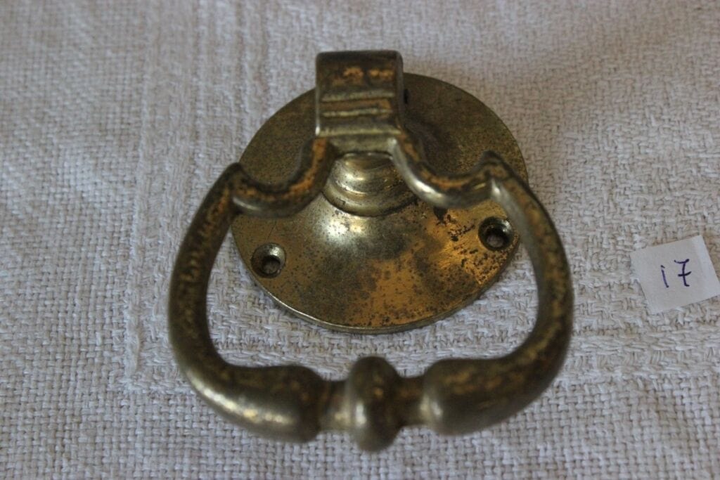 MANIGLIA D'EPOCA IN OTTONE / VECCHIO PENDAGLIO PER PORTA /ACCESSORI PER RESTAURO Restauro