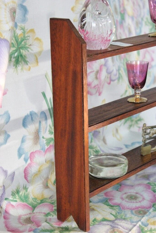 MENSOLA A PARETE TRE RIPIANI L CM 33 MENSOLINA IN LEGNO MASSELLO WOODEN SHELF Complementi d'arredo