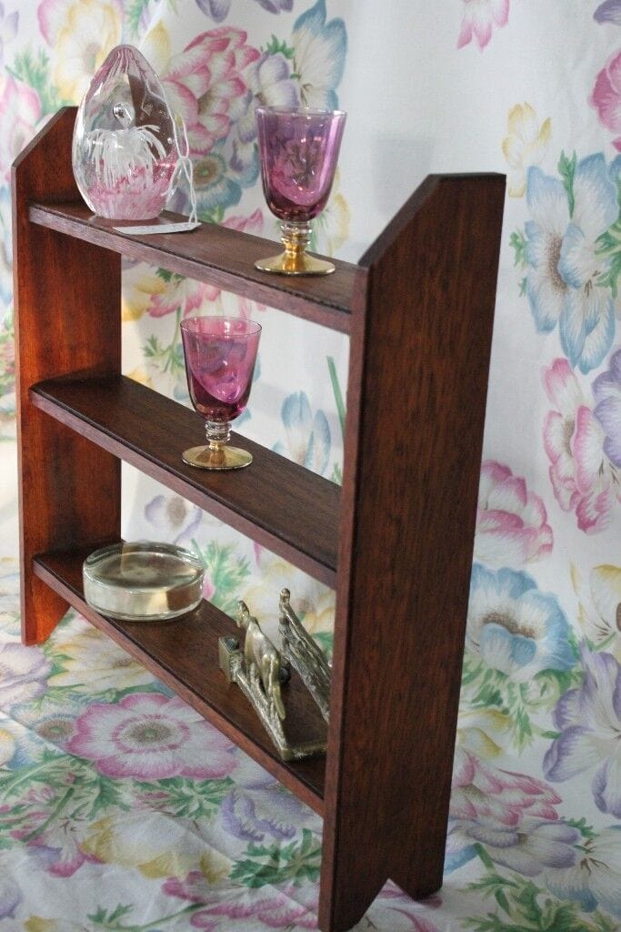MENSOLA A PARETE TRE RIPIANI L CM 33 MENSOLINA IN LEGNO MASSELLO WOODEN SHELF Complementi d'arredo