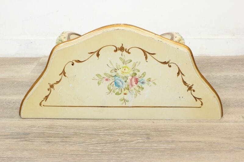 Mensola consolle antica in legno stile barocco con cassetto a goccia dipinta Complementi d'arredo