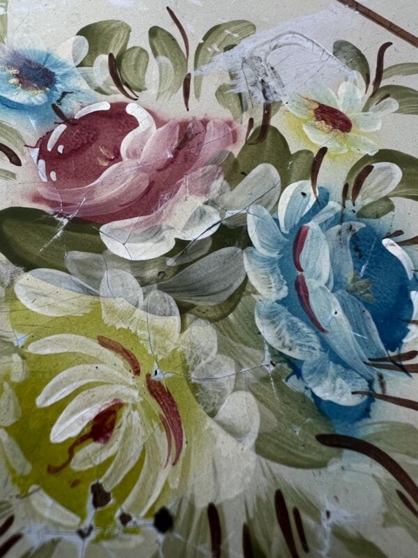 Mensola consolle antica in legno stile barocco con cassetto a goccia dipinta Complementi d'arredo