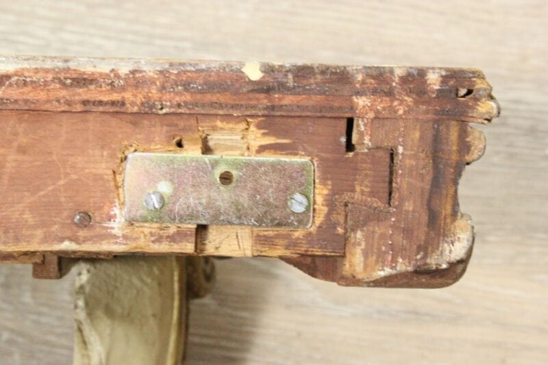Mensola consolle antica in legno stile barocco con cassetto a goccia laccata oro Complementi d'arredo
