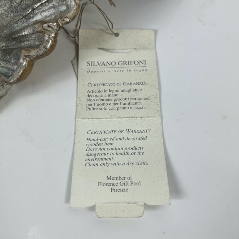 Mensola in legno stile antico barocco Mensolina a muro con conchiglia di Grifoni Complementi d'arredo