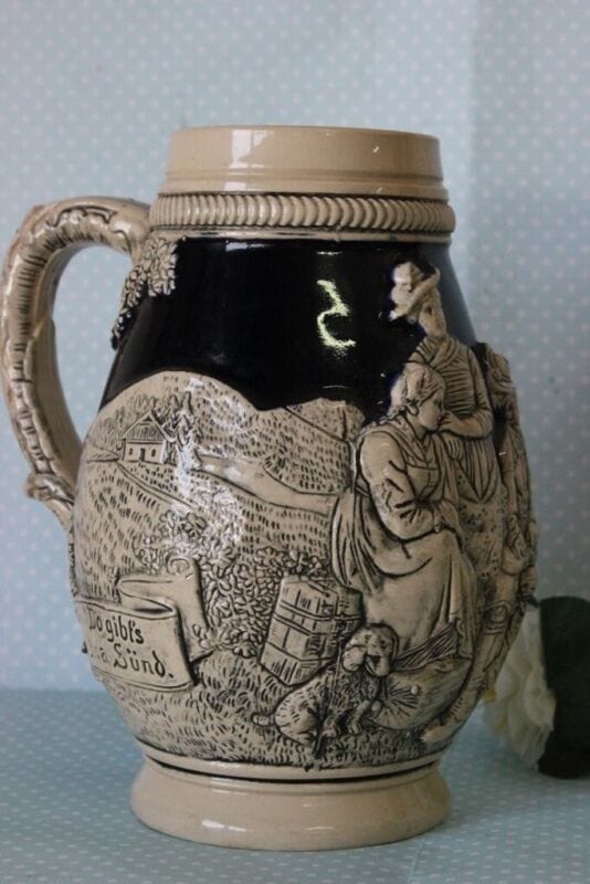 (NA5) GRANDE BOCCALE D'EPOCA IN CERAMICA H cm 20 / VECCHIA CARAFFA PER BIRRA Birra & dintorni