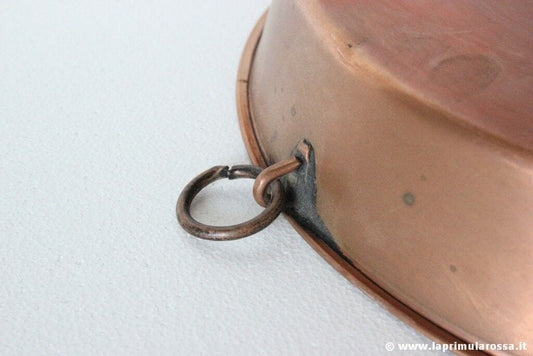 P - ANTICO TEGAME IN RAME d.cm30 - VECCHIA TEGLIA DA FORNO - CASSERUOLA H cm 5 Ottone