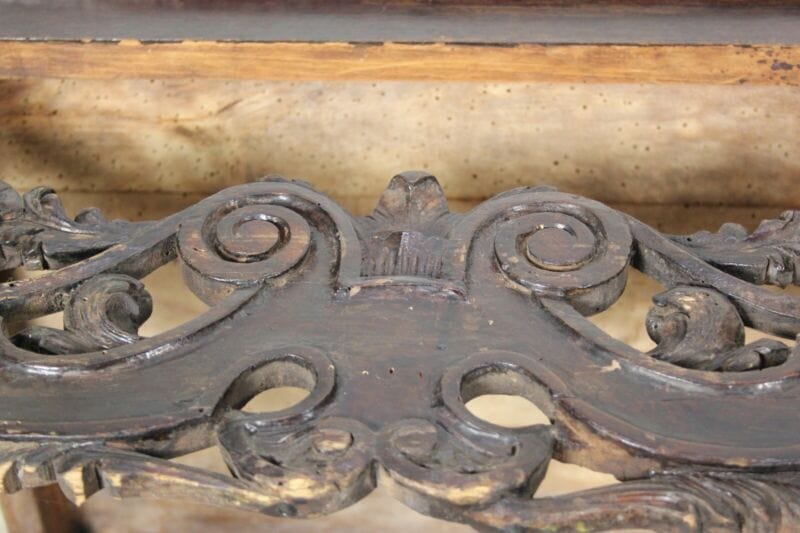 Panca antica panchina in legno divanetto italiano vecchio mobile intagliato Arredamento