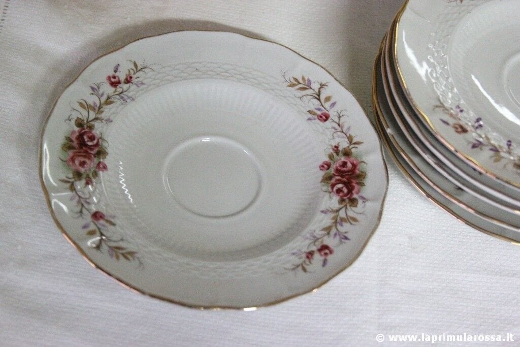 PIATTINO D'EPOCA IN PORCELLANA ROYAL CP - SEI PIATTINI - VINTAGE ITALIAN SAUCERS Ceramiche e Porcellane