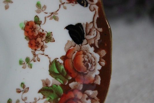 PIATTINO DECORATIVO D'EPOCA IN PORCELLANA BONE CHINA / VINTAGE ENGLISH SAUCER Ceramiche e Porcellane