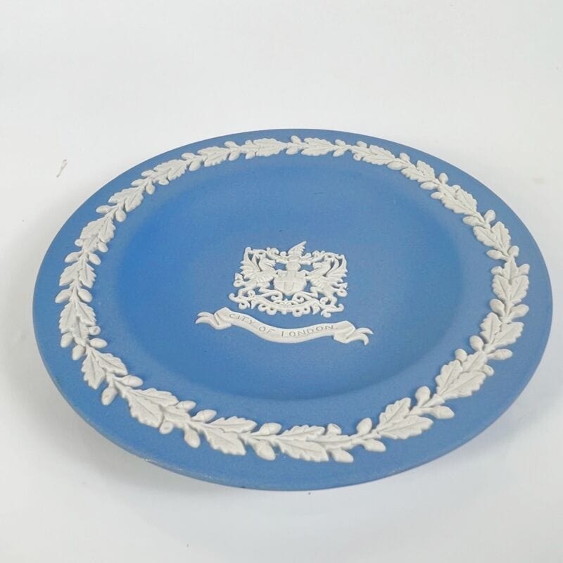 Piattino in porcellana Inglese Wedgwood Celeste Azzurro Vintage Città di Londra Ceramiche e Porcellane