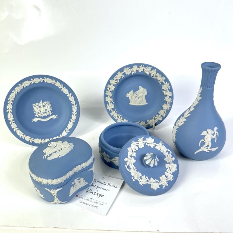Piattino in porcellana Inglese Wedgwood Celeste Azzurro Vintage stile antico 900 Ceramiche e Porcellane