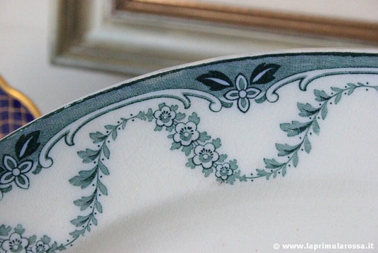 PIATTO ANTICO DA PORTATA IN CERAMICA VASSOIO OVALE INGLESE EPOCA 800 MEAT PLATE Ceramiche e Porcellane