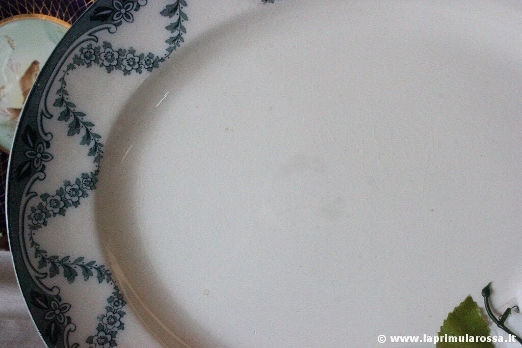 PIATTO ANTICO DA PORTATA IN CERAMICA VASSOIO OVALE INGLESE EPOCA 800 MEAT PLATE Ceramiche e Porcellane