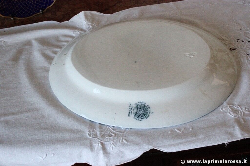 PIATTO ANTICO DA PORTATA IN CERAMICA VASSOIO OVALE INGLESE EPOCA 800 MEAT PLATE Ceramiche e Porcellane