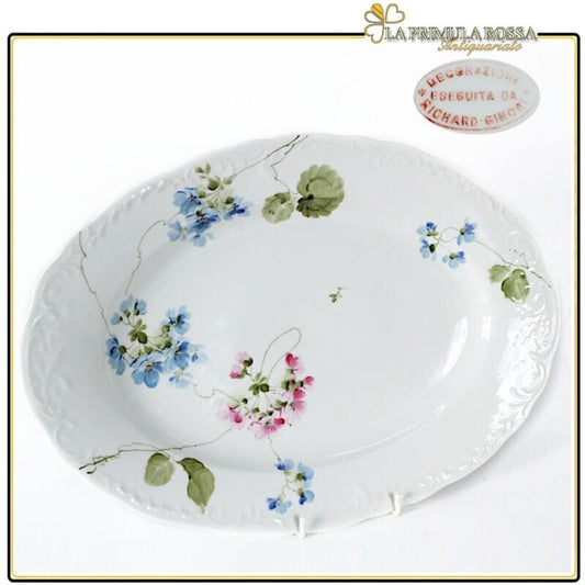 Piatto antico Richard Ginori in porcellana bianca vassoio ovale da portata Ceramiche e Porcellane