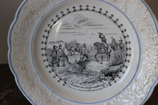 PIATTO COMMEMORATIVO D'EPOCA IN CERAMICA EVENTO STORICO- VINTAGE FRENCH PLATE Ceramiche e Porcellane