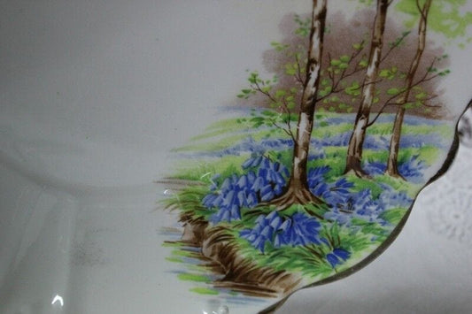 PIATTO D'EPOCA IN PORCELLANA BONE CHINA / VASSOIO ANTICO INGLESE X BISCOTTI Ceramiche e Porcellane