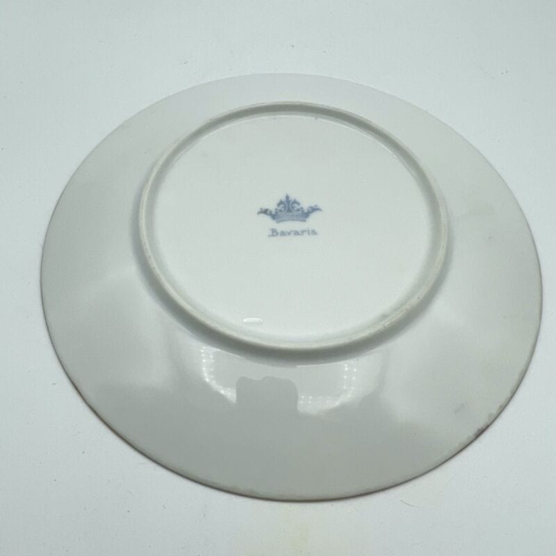 Piatto vintage decorativo in porcellana Bavaria oro zecchino da collezione Art 1 Ceramiche e Porcellane